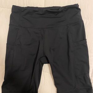 Black biker shorts. Worn but in perfect condition